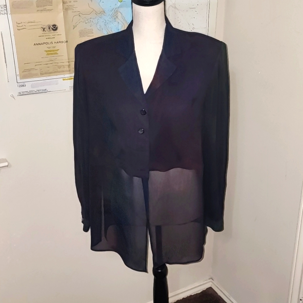 "VINTAGE DOROTHY SCHOELEN PLATINUM" SHEER TUNIC